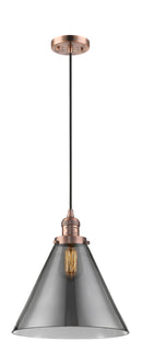 Innovations Lighting X-Large Cone 1-100 watt 12" Antique Copper Mini Pendant with Smoked glass 201CACG43L