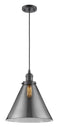 Innovations Lighting X-Large Cone 1-100 watt 12 inch Oil Rubbed Bronze Mini Pendant with Smoked glass 201COBG43L