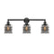 Bell Cage Bath Vanity Light shown in the Matte Black finish with a Plated Smoke shade