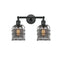 Bell Cage Bath Vanity Light shown in the Matte Black finish with a Plated Smoke shade