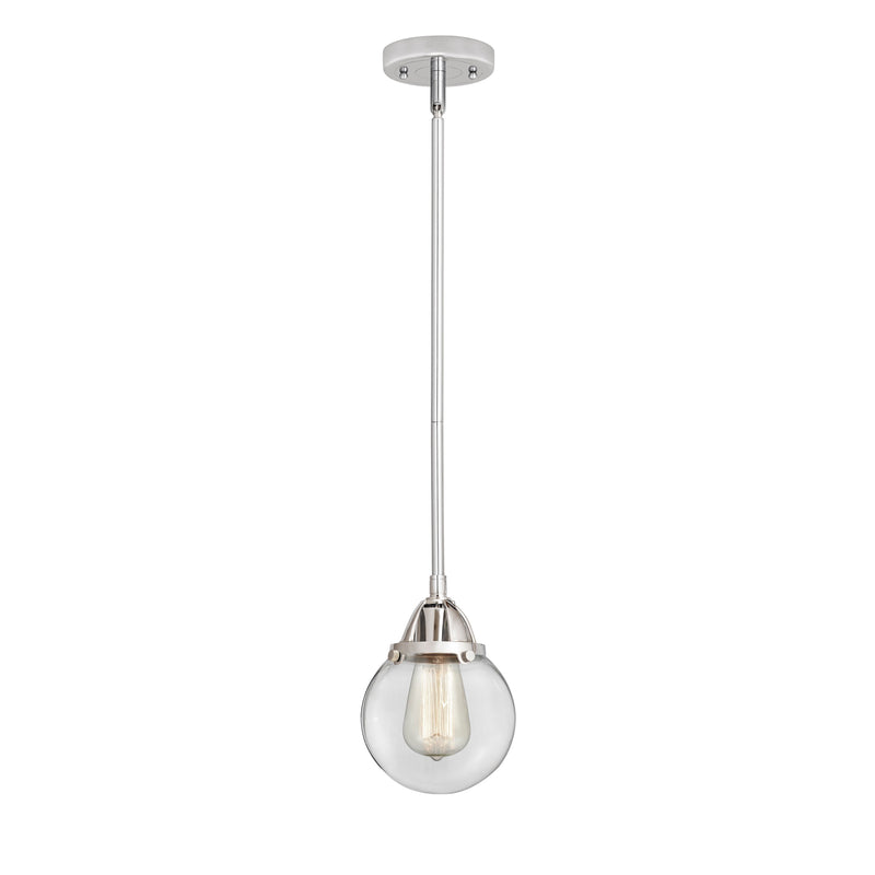 Beacon Mini Pendant shown in the Polished Chrome finish with a Clear shade