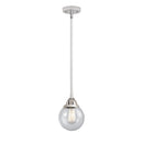 Beacon Mini Pendant shown in the Polished Chrome finish with a Seedy shade