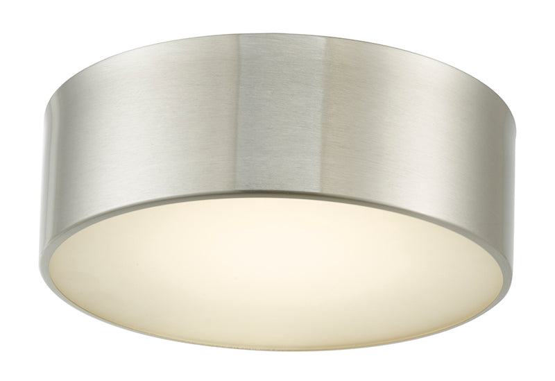 Abra Lighting 10" Metal Cylinder Frost Glass Flush Mount Dim LED 30030FM-BN