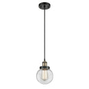 Beacon Mini Pendant shown in the Black Antique Brass finish with a Clear shade