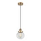 Beacon Mini Pendant shown in the Brushed Brass finish with a Clear shade