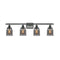 Bell Bath Vanity Light shown in the Matte Black finish with a Plated Smoke shade
