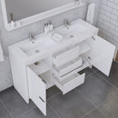 Alya Bath Sortino 60 Double" Modern Bathroom Vanity White AB-MD660D-W