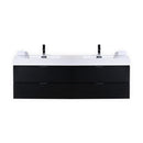 KubeBath Bliss 72" Double Sink Black Wall Mount Modern Bathroom Vanity BSL72D-BK