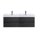 KubeBath Bliss 72" Double Sink Gray Oak Wall Mount Modern Bathroom Vanity BSL72D-GO