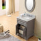 Water Creation 24" Cashmere Gray Single Sink Bathroom Vanity From The Derby Collection DE24CW01CG-000000000