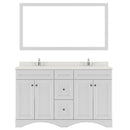 Modern Fittings Talisa 60" Double Bath Vanity with Dazzle White Quartz Top and Square Sinks