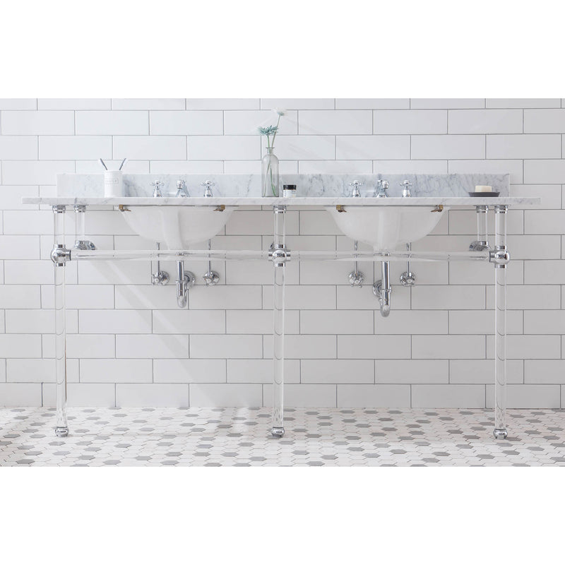 Water Creation Empire 72" Wide Double Wash Stand Only In Chrome Finish EP72A-0100