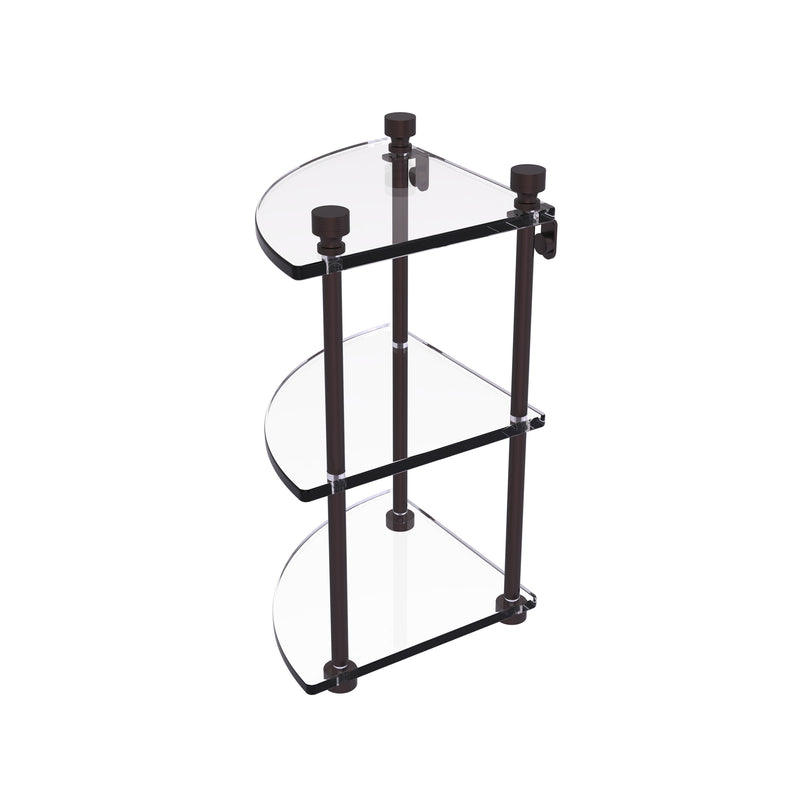 Allied Brass Foxtrot Collection Three Tier Corner Glass Shelf FT-6-ABZ