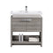 KubeBath Levi 32" Ash Gray Modern Bathroom Vanity with Cubby Hole L800HGASH