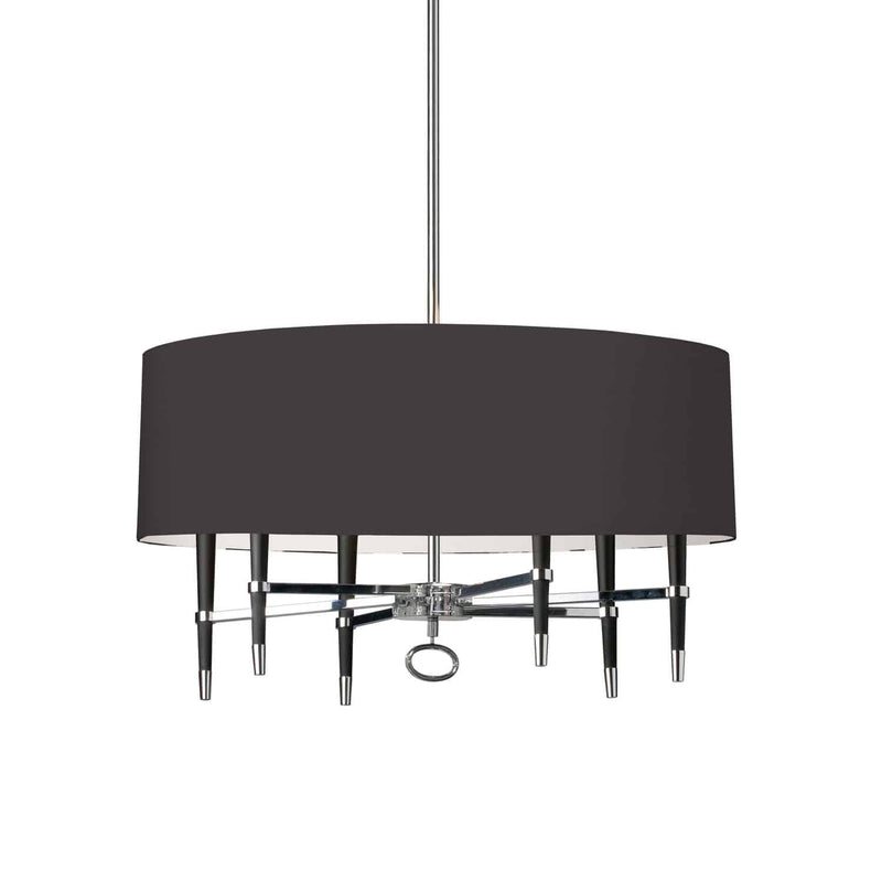 Dainolite 6 Light Incandescent Chandelier Pc with Blk Shade LAN-246C-PC-BK