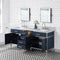 Water Creation Marquis 72" Double Sink Carrara White Marble Countertop Vanity in Monarch Blue MQ72CW01MB-000000000