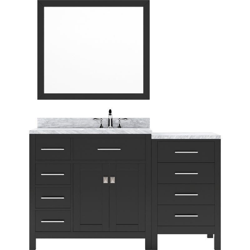 Modern Fittings Caroline Parkway 57" Single Bath Vanity with Marble Top and Square Sink Faucet