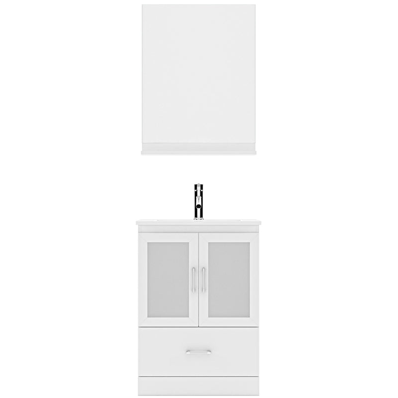 Modern Fittings Zola 24" Single Bath Vanity with Ceramic Top and Integrated Square Sink