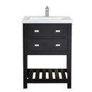 Water Creation 24" Espresso MDF Single Bowl Ceramics Top Vanity with U Shape Drawer From The VIOLA Collection VI24CR01ES-000000000