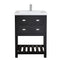 Water Creation 24" Espresso MDF Single Bowl Ceramics Top Vanity with U Shape Drawer From The VIOLA Collection VI24CR01ES-000000000