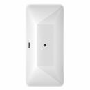 Wyndham Tiffany 67" Large Soaking Bathtub in White with Floor Mounted Faucet Drain and Overflow Trim in Matte Black WCBTK150467MBATPBK