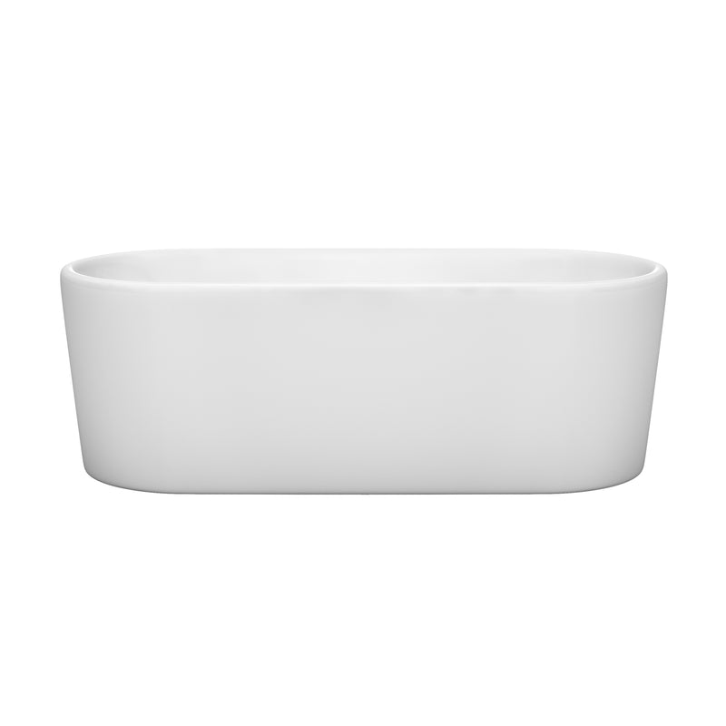Wyndham Ursula 67" Soaking Bathtub in White with Brushed Nickel Trim WCBTK151167BNTRIM