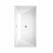 Wyndham Sara 59" Soaking Bathtub in White with Polished Chrome Trim and Floor Mounted Faucet in Brushed Gold WCBTK151459PCATPGD