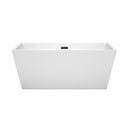 Wyndham Sara 59" Soaking Bathtub in White with Matte Black Trim WCBTK151459MBTRIM