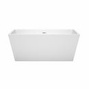 Wyndham Sara 59" Soaking Bathtub in White with Shiny White Trim WCBTK151459SWTRIM