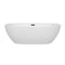 Wyndham Juno 71" Soaking Bathtub in White with Matte Black Trim WCBTK156171MBTRIM