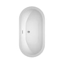 Wyndham Soho 60" Soaking Bathtub in White with Polished Chrome Trim and Floor Mounted Faucet in Brushed Gold WCOBT100260PCATPGD