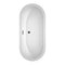 Wyndham Soho 68" Soaking Bathtub in White with Floor Mounted Faucet Drain and Overflow Trim in Matte Black WCOBT100268MBATPBK
