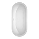 Wyndham Soho 68" Soaking Bathtub in White with Shiny White Trim and Floor Mounted Faucet in Matte Black WCOBT100268SWATPBK