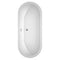 Wyndham Soho 72" Soaking Bathtub in White with Polished Chrome Trim and Floor Mounted Faucet in Matte Black WCOBT100272PCATPBK