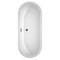 Wyndham Soho 72" Soaking Bathtub in White with Floor Mounted Faucet Drain and Overflow Trim in Matte Black WCOBT100272MBATPBK