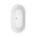 Wyndham Juliette 60" Soaking Bathtub in White with Polished Chrome Trim and Floor Mounted Faucet in Brushed Gold WCOBT101360PCATPGD