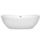 Wyndham Rebecca 70" Soaking Bathtub in White with Polished Chrome Trim WCOBT101470
