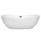 Wyndham Rebecca 70" Soaking Bathtub in White with Matte Black Trim WCOBT101470MBTRIM