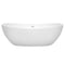 Wyndham Rebecca 70" Soaking Bathtub in White with Shiny White Trim WCOBT101470SWTRIM