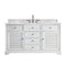 James Martin Savannah 60" Bright White Single Vanity with 3 cm Carrara Marble Top 238-104-V60S-BW-3CAR