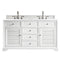 James Martin Savannah 60" Bright White Double Vanity with 3 cm Arctic Fall Solid Surface Top 238-104-V60D-BW-3AF